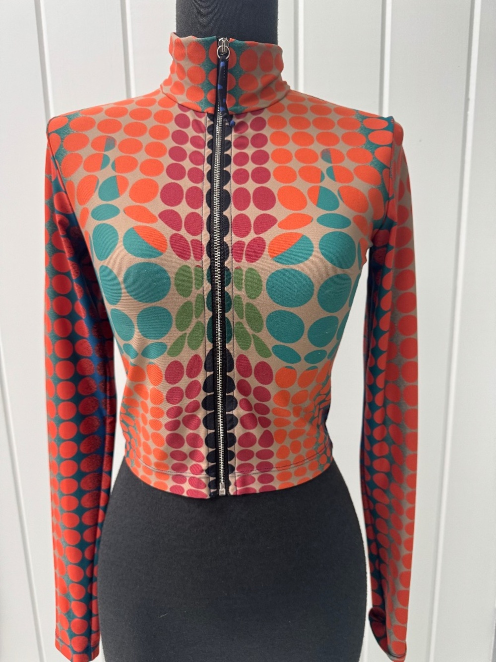 RARE JEAN PAUL GAULTIER CIRCA 1995 RUNWAY ICONIC CYBER DORS CROP TOP XS